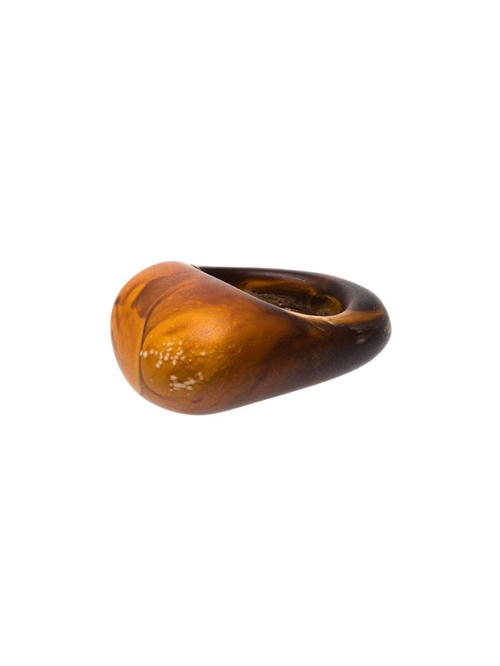 Dinosaur Designs Curved Statement Ring - Brown
