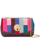 See By Chloé Patchwork Lois Shoulder Bag, Women's, Pink/purple, Leather/cotton