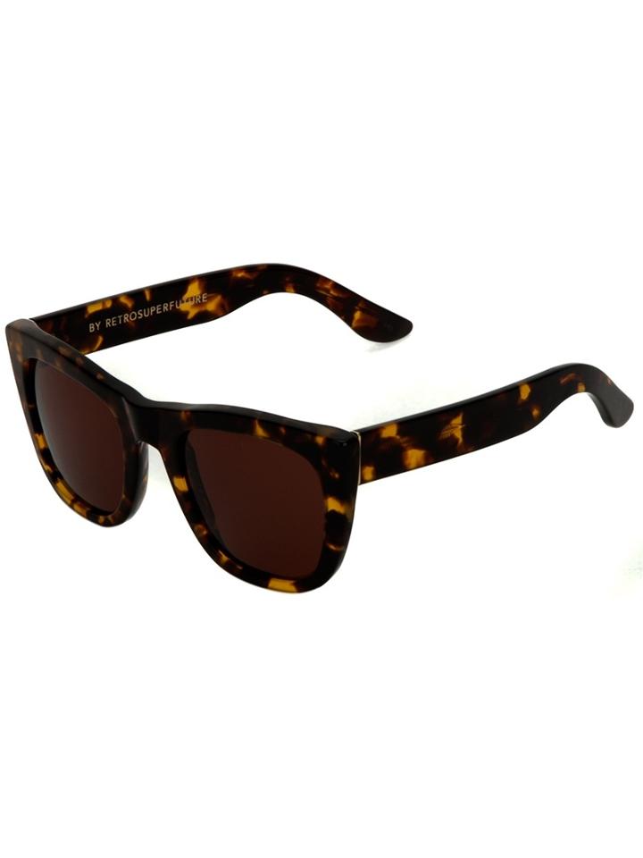 Retro Super Future 'gals Burnt Havana' Sunglasses