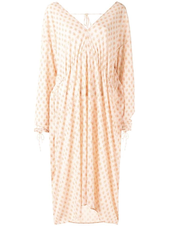 Irene Floral V-neck Dress - Pink