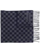 Karl Lagerfeld Checkered Pattern Scarf - Black