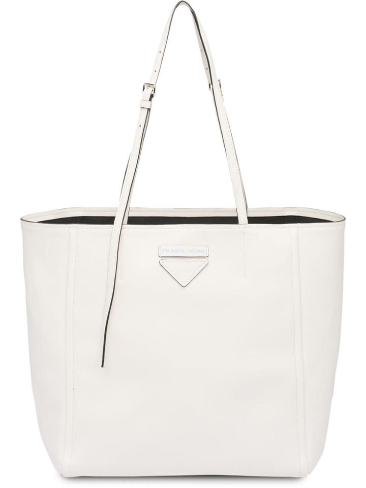 Prada Prada Concept Medium Leather Tote - White