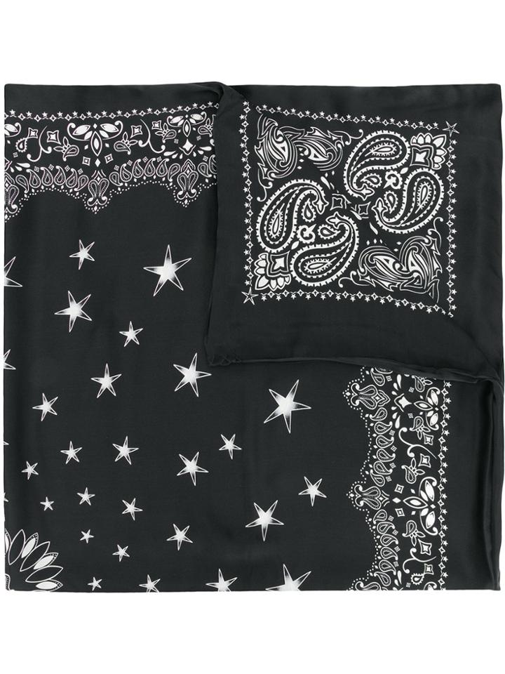 Amiri Paisley Star Print Scarf - Black