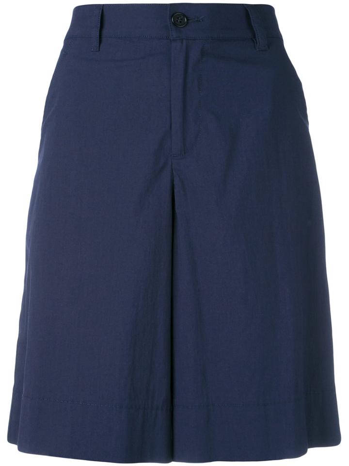 Barena - Wide-leg Shorts - Women - Cotton/polyamide/spandex/elastane - 40, Women's, Blue, Cotton/polyamide/spandex/elastane