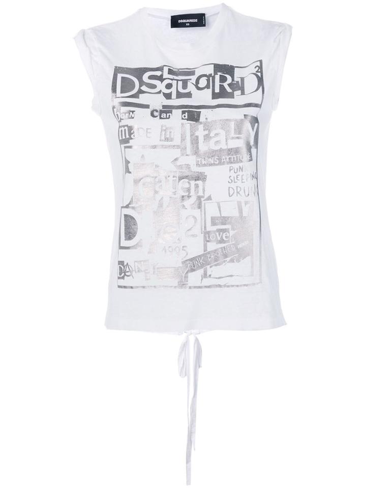 Dsquared2 Sleeveless Logo Print T-shirt - White