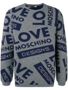 Love Moschino All Over Logo Sweater - Grey