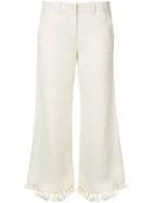 Figue Cropped Tassel Trousers, Women's, Size: 8, Nude/neutrals, Viscose/silk