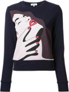 Yazbukey Pop Art Print Sweatshirt, Women's, Size: Small, Blue, Cotton