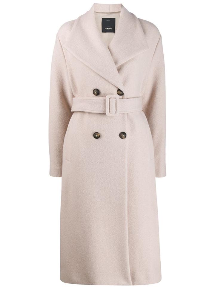 Pinko Button Front Coat - Neutrals