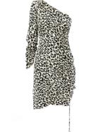 Milly Leopard One-shoulder Dress - Brown