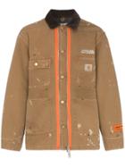 Heron Preston X Carhartt Wool Blend Paint Splatter Jacket - Green