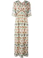 Tory Burch 'antiquity' V Neck Wide Sleeve Maxi Dress, Women's, Size: 4, Silk/polyester