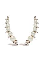 Annoushka 18kt Rose Gold Diamons Pearl Ear Pins - 18ct Rose Gold