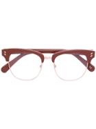 Stella Mccartney - Half Frame Glasses - Unisex - Acetate - One Size, Brown, Acetate