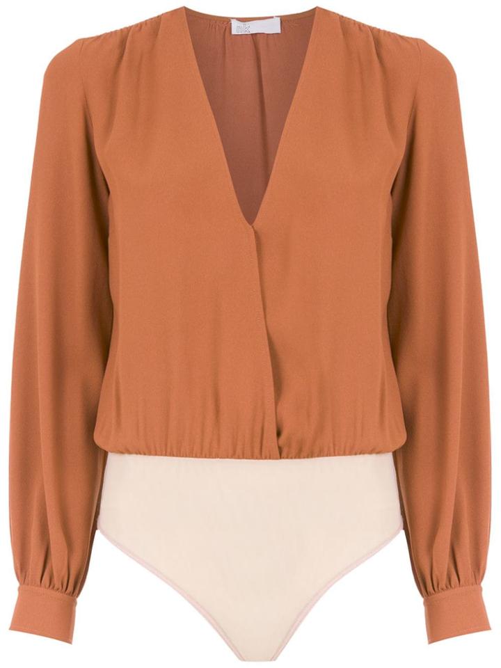 Nk Wrap Style Bodysuit - Brown