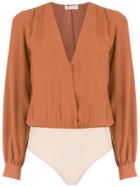 Nk Wrap Style Bodysuit - Brown