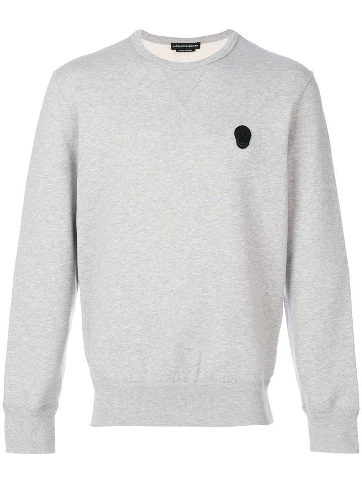 Alexander Mcqueen - Skull Applique Sweatshirt - Men - Cotton - Xl, Grey, Cotton