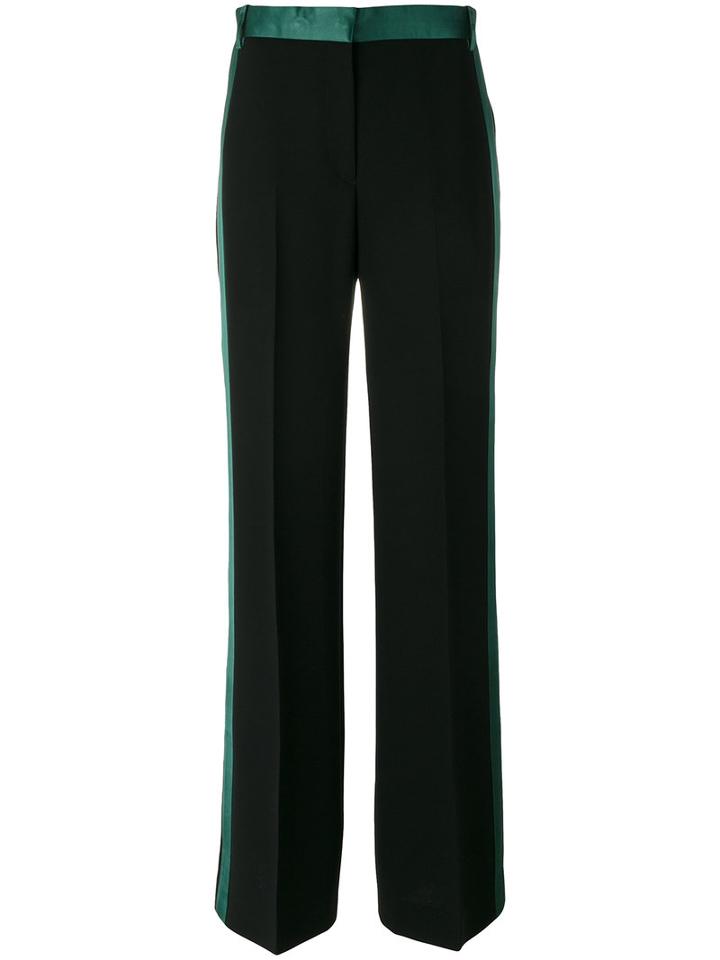 Victoria Victoria Beckham Contrast Stripe Trousers, Women's, Size: 10, Black, Polyester/viscose/silk