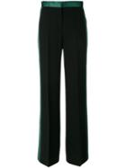 Victoria Victoria Beckham Contrast Stripe Trousers, Women's, Size: 10, Black, Polyester/viscose/silk