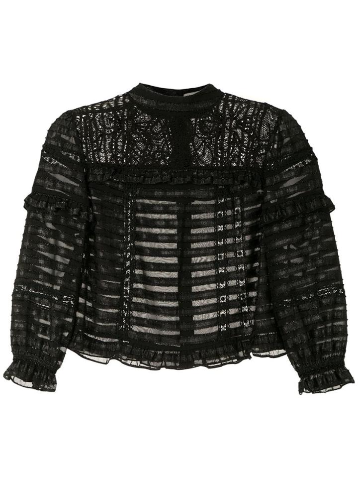 Martha Medeiros Sheer Top - Black