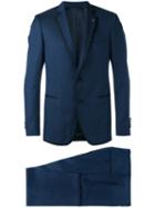 Lardini - Piping Contrast Two-piece Suit - Men - Silk/cupro/viscose/wool - 50, Blue, Silk/cupro/viscose/wool