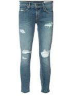 Rag & Bone /jean - Skinny Cropped Jeans - Women - Cotton/polyurethane - 29, Blue, Cotton/polyurethane