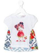 Monnalisa - Strawberry Print T-shirt - Kids - Cotton/polyester/spandex/elastane - 24 Mth, Toddler Girl's, White