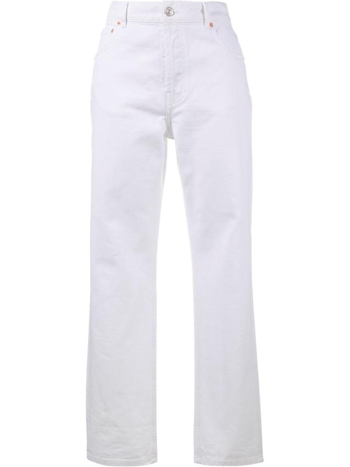 Balenciaga Straight Leg Jeans, Women's, Size: 38, White, Cotton