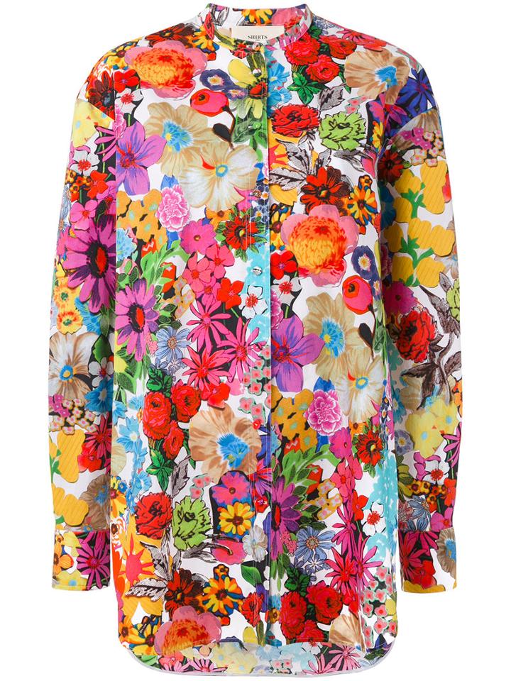 Ports 1961 - Floral-print Blouse - Women - Cotton - 40, White, Cotton