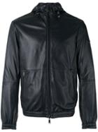 Armani Jeans - Zip Hooded Jacket - Men - Lamb Skin/polyester - M, Blue, Lamb Skin/polyester