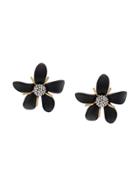 Lele Sadoughi Embelished Flower Earrings - Black