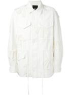 3.1 Phillip Lim Patchwork Military Jacket, Men's, Size: Xs, White, Cotton/linen/flax