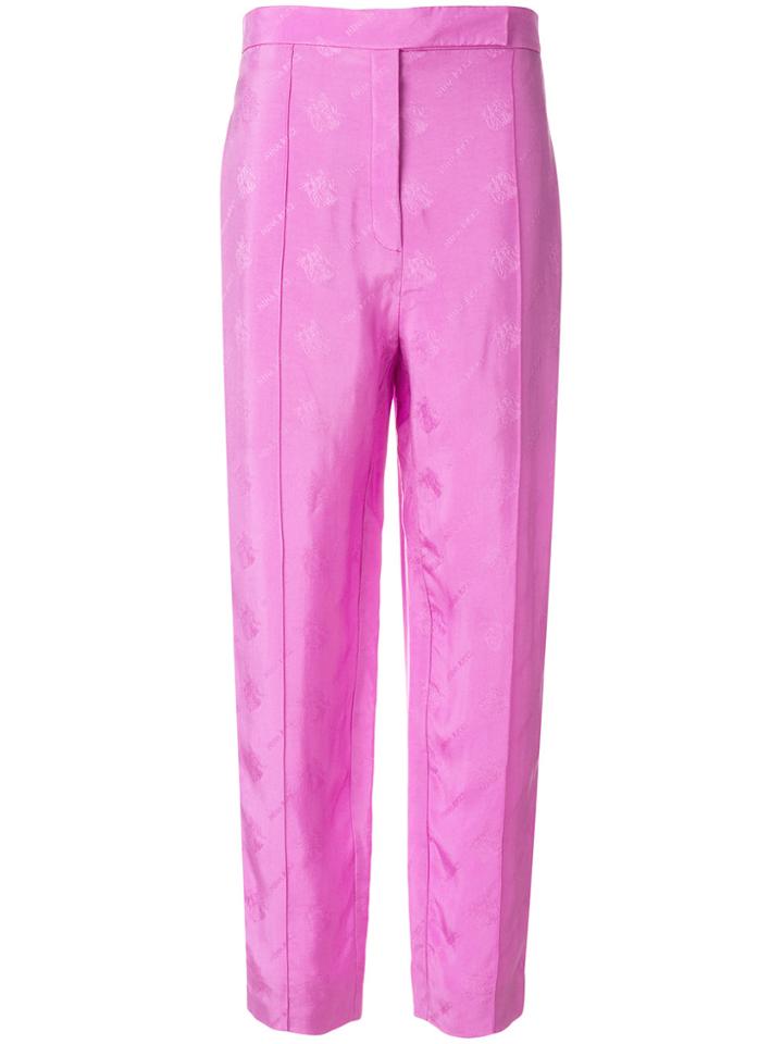Nina Ricci Logo Jacquard High-rise Pants - Pink & Purple