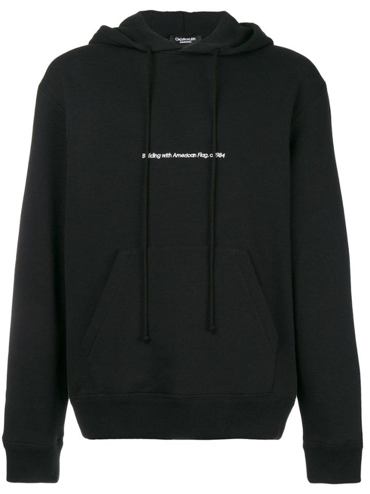 Calvin Klein 205w39nyc Slogan Printed Hoodie - Black