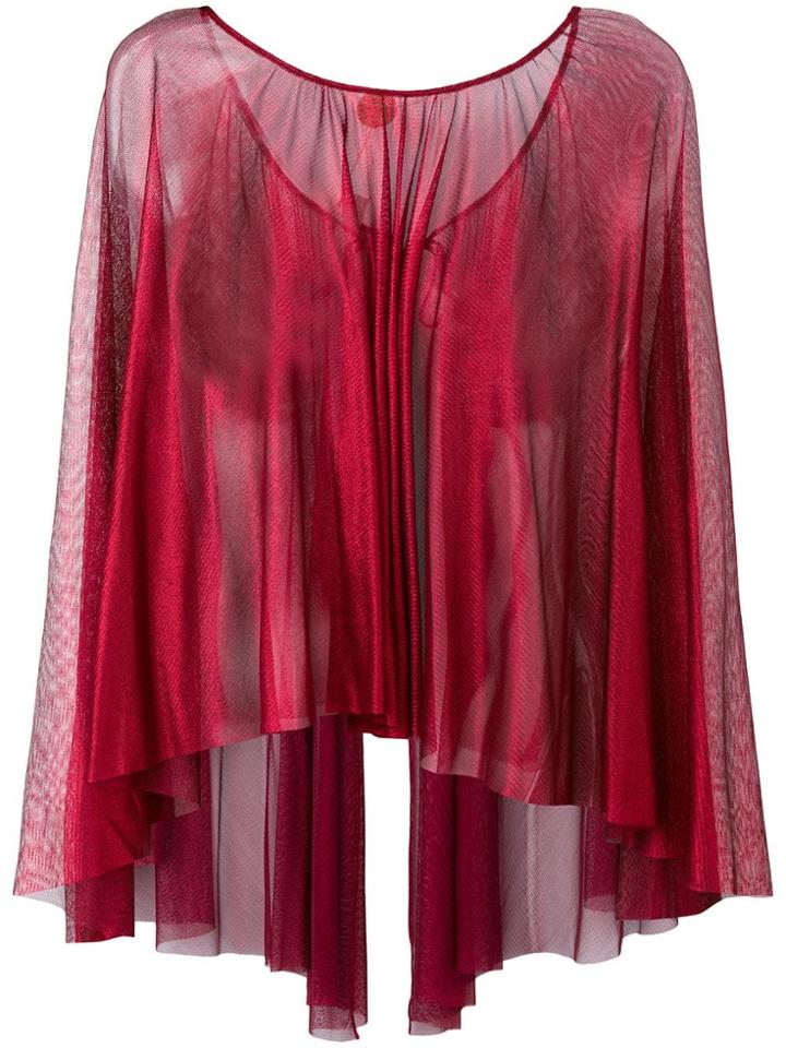 Maria Lucia Hohan Sheer Round Neck Blouse - Red