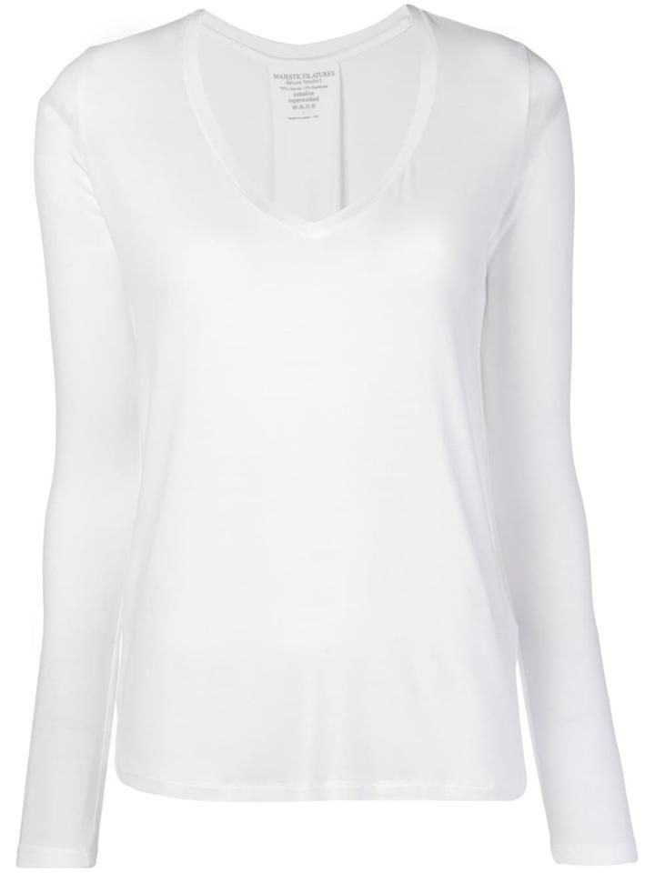 Majestic Filatures V-neck Jumper - White