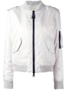 As65 Zip Up Bomber Jacket, Women's, Size: Medium, Nude/neutrals, Leather/sheep Skin/shearling/polyamide/viscose