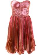 Maria Lucia Hohan Lolicactus Metallic Pleated Bandeau Dress, Women's, Size: 38, Pink/purple, Silk/polyester/nylon/spandex/elastane