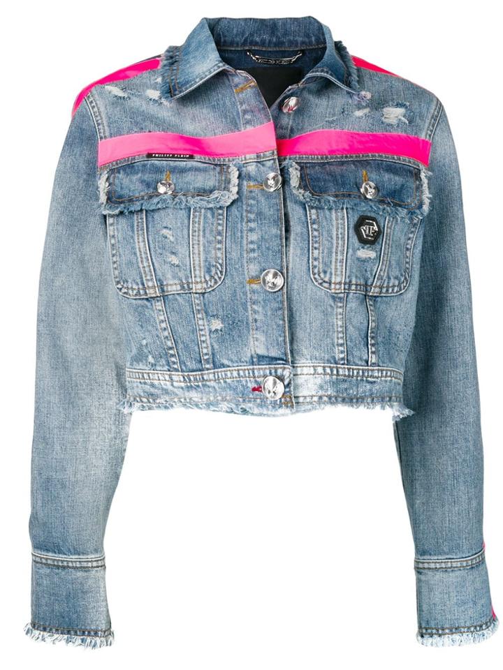 Philipp Plein Printed Denim Jacket - Blue
