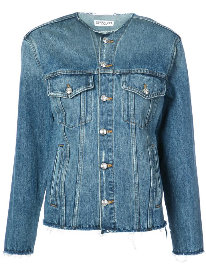 Derek Lam 10 Crosby Reiss Collarless Jean Jacket - Blue