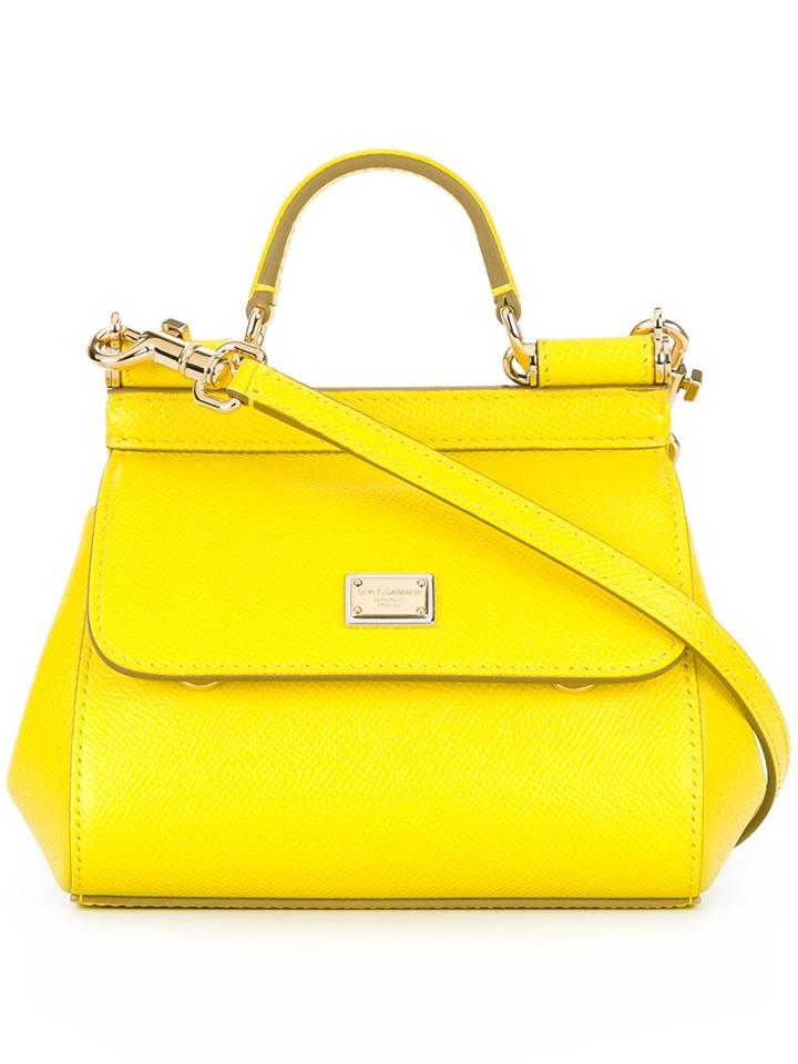 Dolce & Gabbana Micro 'sicily' Tote, Women's, Yellow/orange