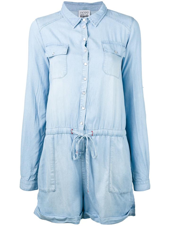 Twin-set - Denim Playsuit - Women - Lyocell - Xs, Blue, Lyocell