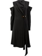 Litkovskaya Draped Cold Shoulder Dress - Black