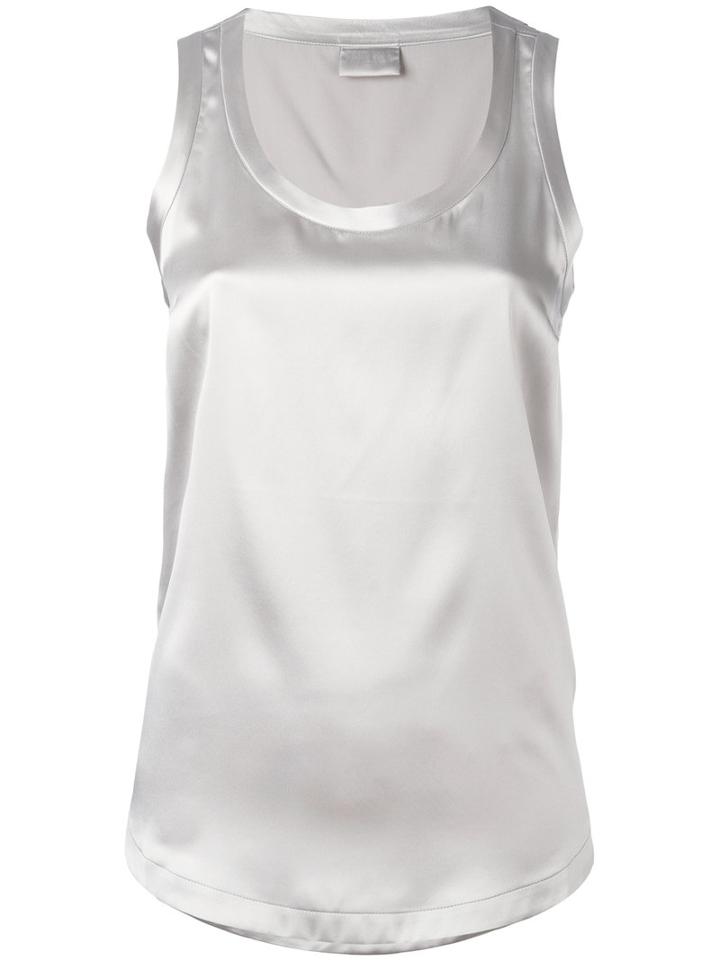 Brunello Cucinelli High Shine Tank Top, Women's, Size: Medium, Grey, Silk/spandex/elastane