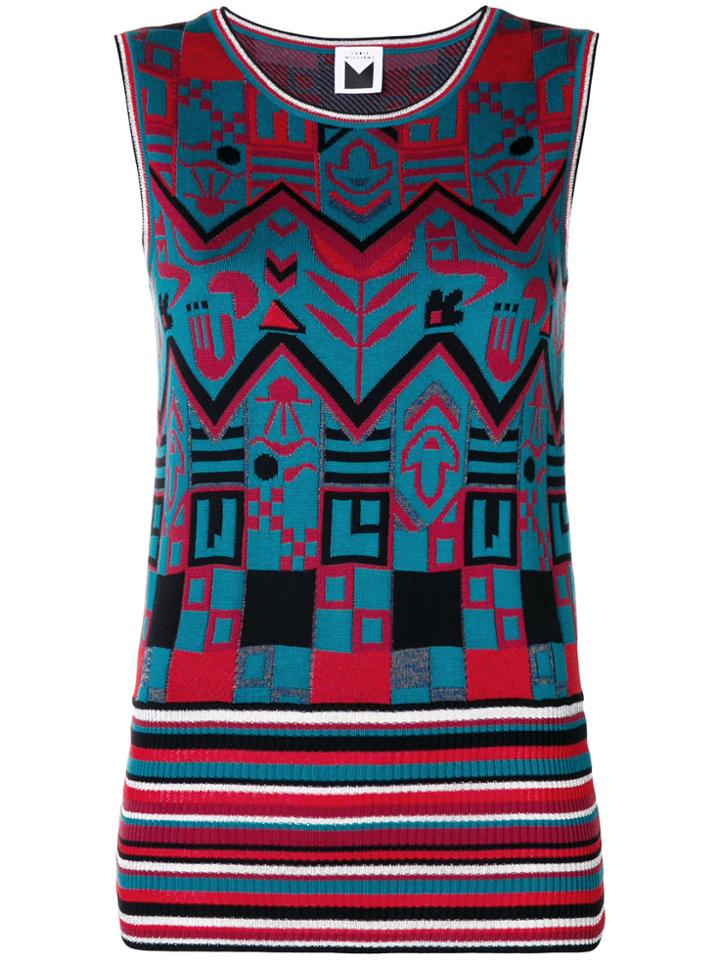 Sadie Williams Pattern Knit Sleeveless Sweater - Multicolour