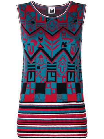 Sadie Williams Pattern Knit Sleeveless Sweater - Multicolour