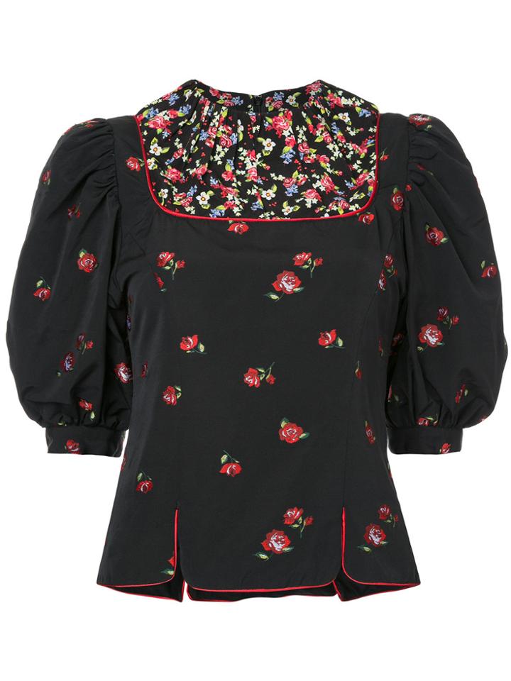 G.v.g.v. Floral Jacquard Blouse - Black