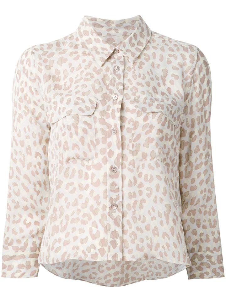 Animal Print Shirt - Women - Silk - S, Nude/neutrals, Silk, Equipment