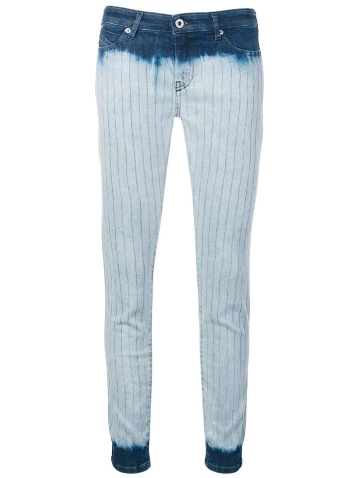 Diesel Black Gold Tie-dye Striped Skinny Jeans - Blue