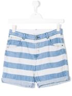 Stella Mccartney Kids Striped Denim Shorts - White